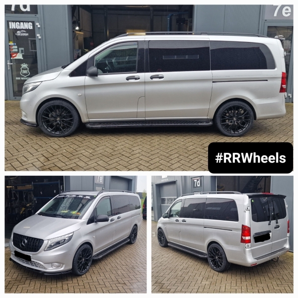 Deze Mercedes Vito hebben wij voorzien van Wolfrace 71 Voodoo Gloss Raven Black velgen in 20 inch 5x112 8.5J ET43! Inclusief een loadindex vanaf 900kg per velg! Daarnaast hebben wij ook Kumho banden g