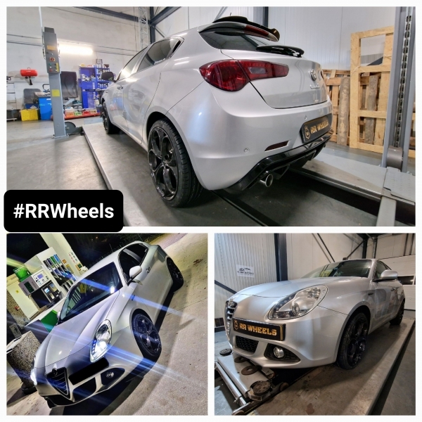 Deze Alfa Romeo Giuletta hebben wij voorzien van GMP Italia Drake velgen in Antraciet 19 inch 5x110 8J ET33 65.1. Perfect fitment en zeer mooie velgen voor deze auto!