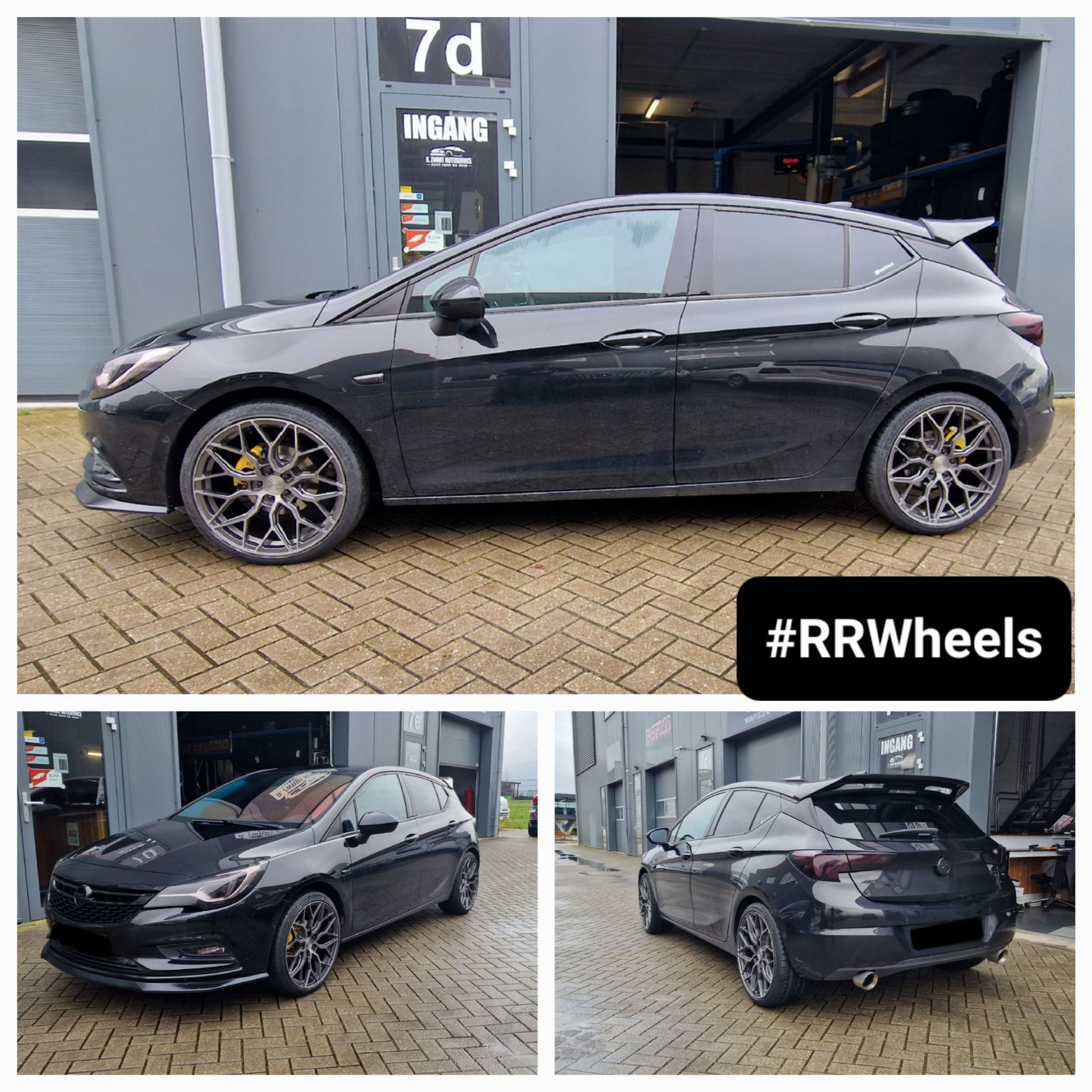 Opel Astra K hebben wij voorzien van 19 inch Riviera RF108 Carbon Grigio velgen in 5x105 ET40 8.5J inclusief Continental SportContact 7!