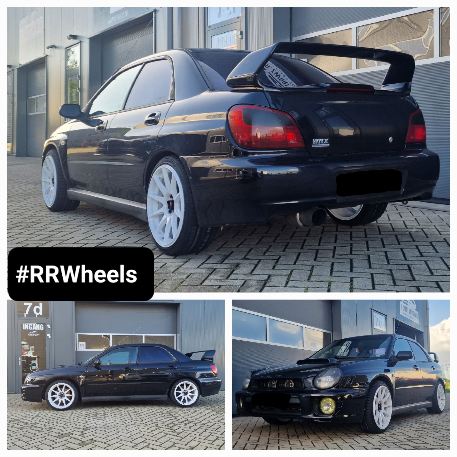 Subaru Impreza WRX 2001 met nieuwe Japan Racing JR11 witte velgenin 18 inch 5x100 8.5J ET35 inclusief Kumho Ectra banden in 225 35 18!
