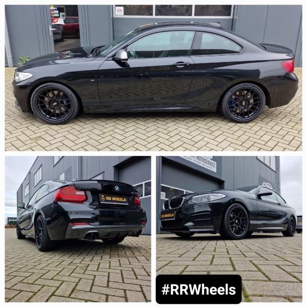 Deze prachtige BMW 2 serie F22 voorzien van 18 inch 5x120 Apex velgen model ARC-8 Satin Black in 8.5j ET38 en 9.5J ET58 inclusief nieuwe TPMS en Michelin Pilot Sport 5 XL banden in 235 40 18 en 255 35