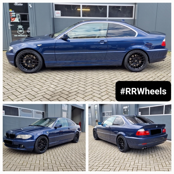 Deze BMW 3 Serie E46 Coupe 330i hebben wij voorzien van 18 inch 5x120 Apex velgen model ARC-8 Satin Black in 8.5j ET35 en 9.5J ET35 inclusief nieuwe Michelin Pilot Sport 5 banden in 225 40 18 en 255 3