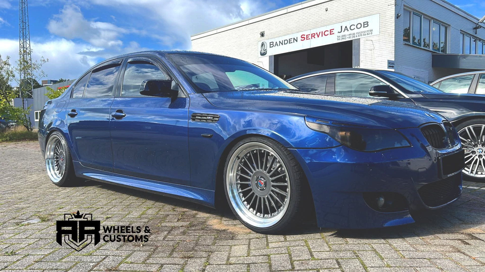 BMW 5-serie E60 voorzien van YKW Wheels Y9670 - Carbon Grey Machined Lip - Breedset Alpina 19 inch 8.5J ET20 / 10J ET25