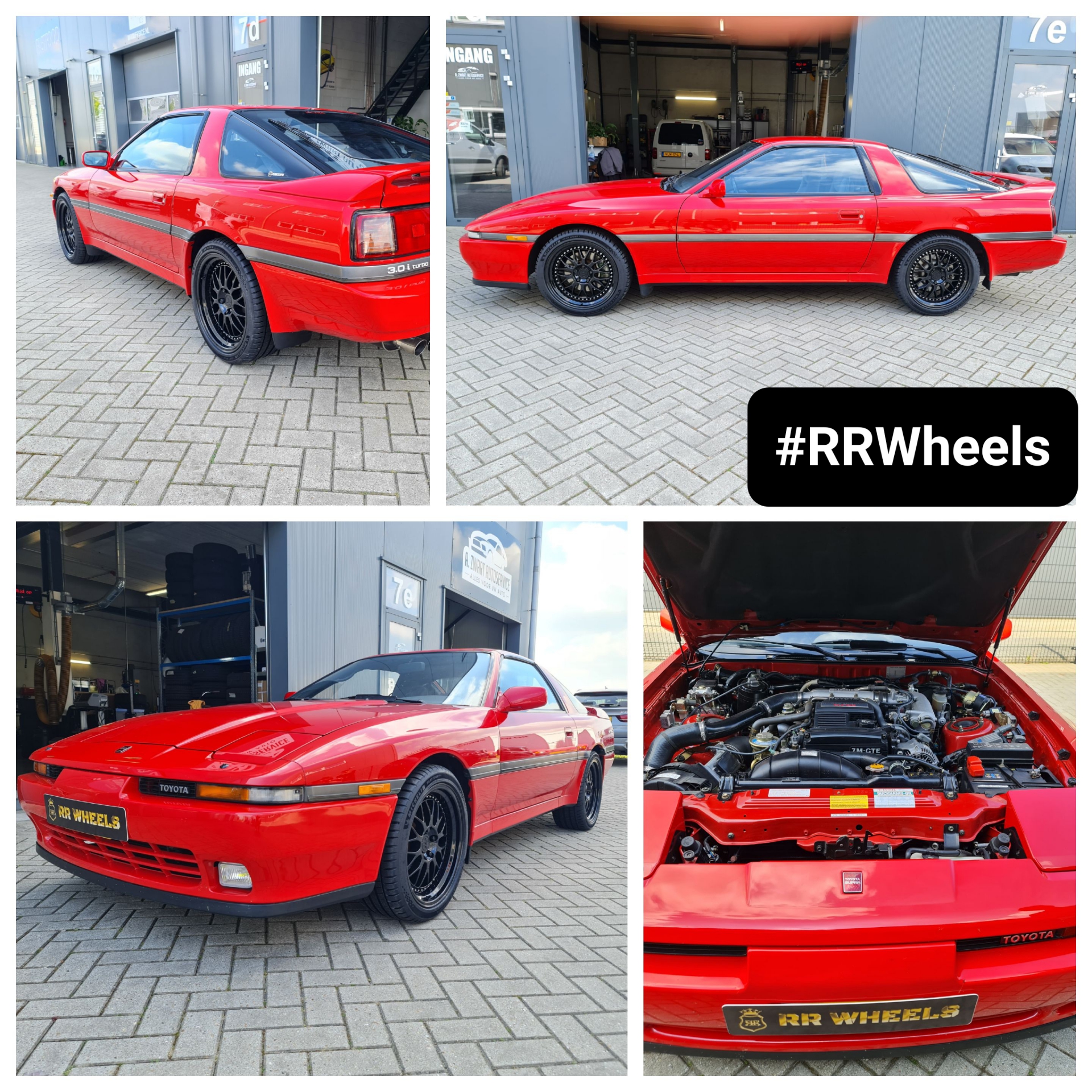 Toyota Supra MK3 voorzien van nieuwe ESR Velgen model SR01 Gloss Black in 18 inch 8.5J ET30 rondom inclusief Michelin in 235 40 18 en 255 35 18! Deze fabrieks nieuwe auto is nu gloednieuw met de nieuw