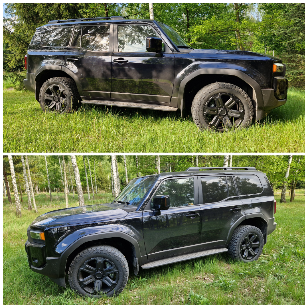 Toyota Landcruiser 250 voorzien van Black Rhino WANAKA Matte black 20 inch 9J ET40