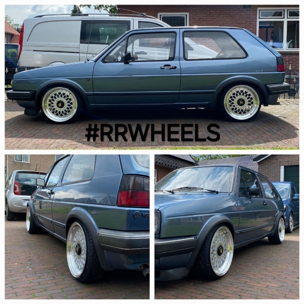 Volkswagen Golf 2 voorzien van YKW Velgen Y7209 Deepdish in 17 inch 8.J ET30! Klassieke look voor deze wagen!