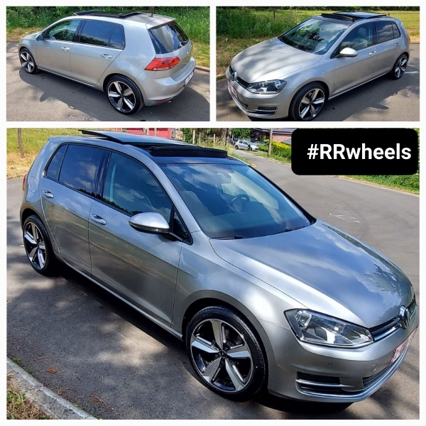Volkswagen Golf 7 voorzien van 18 inch 5x112 JF Luxury REW 017-8 in 8J ET38! Mooie velgen voor deze auto!