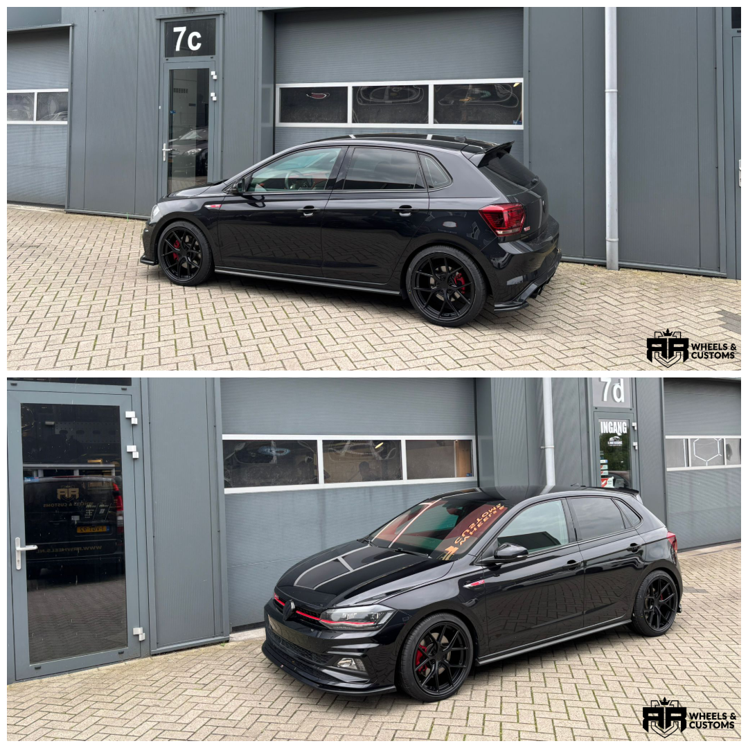 Volkswagen Polo GTI voorzien van JR Wheels SL01 18x8 ET40 5x100 Flat Black