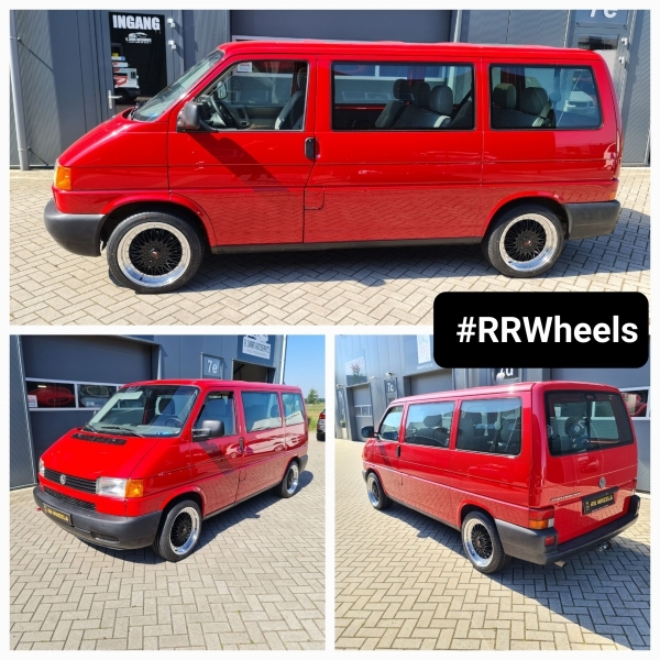 Deze oude Brandweerwagen Volkswagen T4 hebben we voorzien van nieuwe 18 inch Japan Racing Wheels JR9 inclusief 225 45 18 banden van Milestone. Ook hebben we Eibach Springs gemonteerd! Geweldig resulta