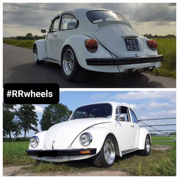 Volkswagen Kever met 16 inch JNC Velgen typ JNC001 in 8J en 9J ET20 rondom in 5x114.3 inclusief Semi Sliks van Toyo in 205 45 16 en 255 50 16!