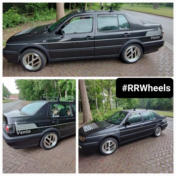 Volkswagen Vento voorzien van nieuwe JF Luxe velgen VW logo A58 met Zwart Gepolijst in 16 inch 7J ET35 inclusief Nankang banden in 195 45 16!
