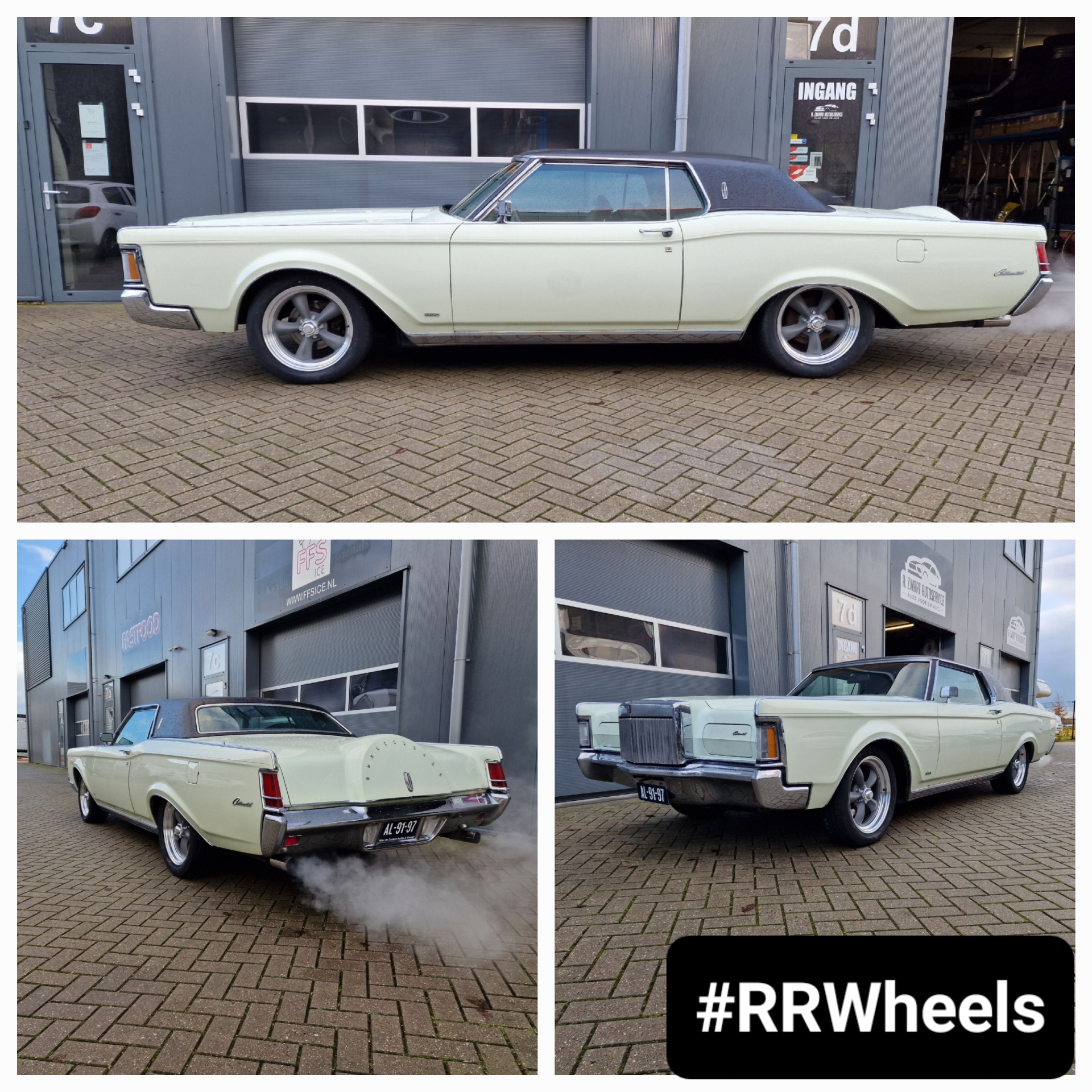 Deze Lincoln Continental Mark 3 hebben wij voorzien van American Racing Vn215 Torq Thrust 2 in 18 inch 7J ET6 full around! Inclusief nieuwe Yokohama Advan Sport banden in 235 50 18 en 265 45 18! Gewel