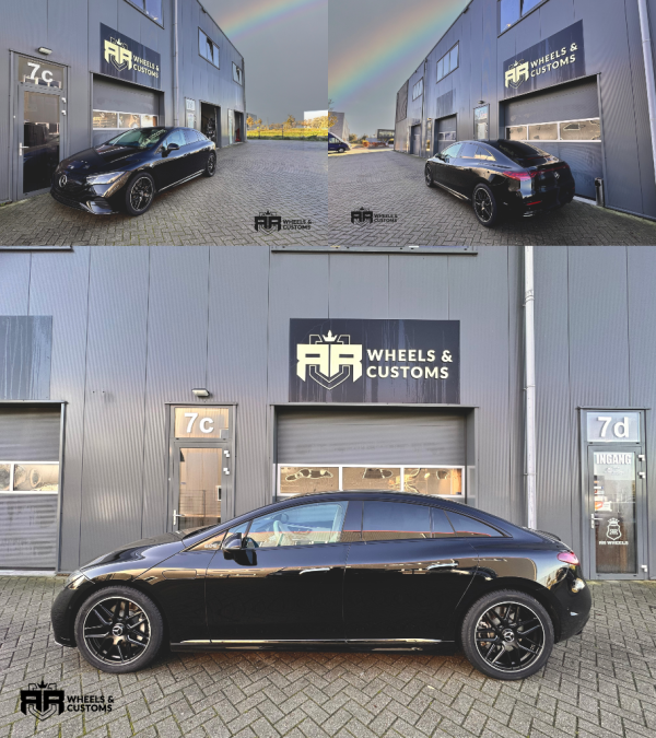 Deze mooie Mercedes EQE voorzien van nieuwe AMG Design velgen in 5x112 20Inch 8,5J Rondom ET 39