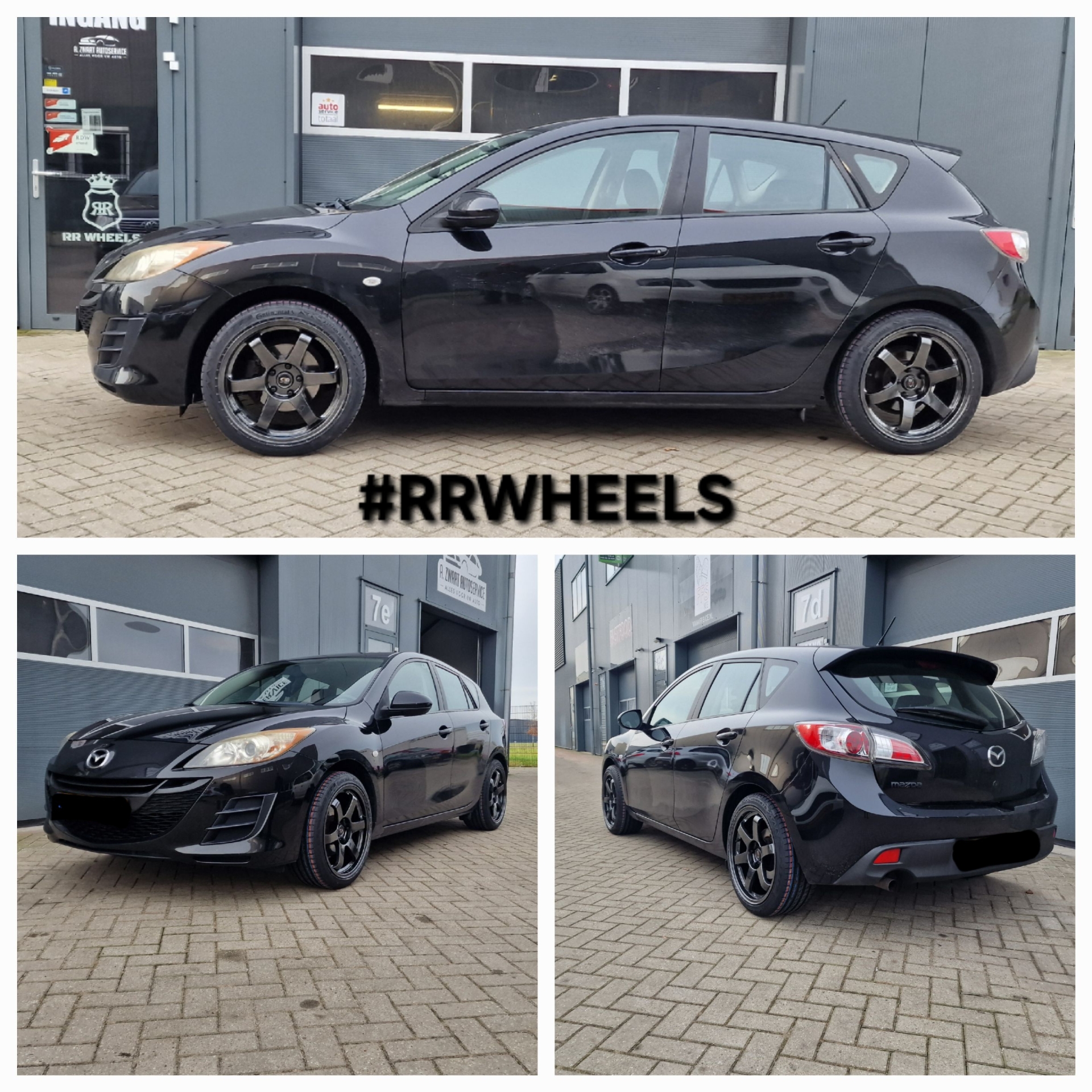 Deze Mazda 3 Mk2 hebben wij voorzien van nieuwe Rota Wheels type Grid in 18 inch 8.5J ET44 inclusief nieuwe Continental Premium contact 7 banden in 225 40 18!