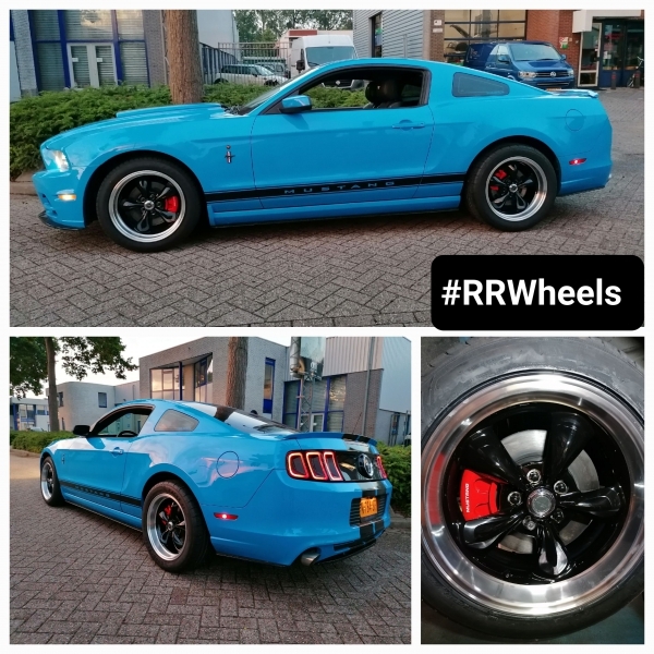 Ford Mustang met American Racing AR105 TORQ THRUST M 9x18 5x114.3 ET34!