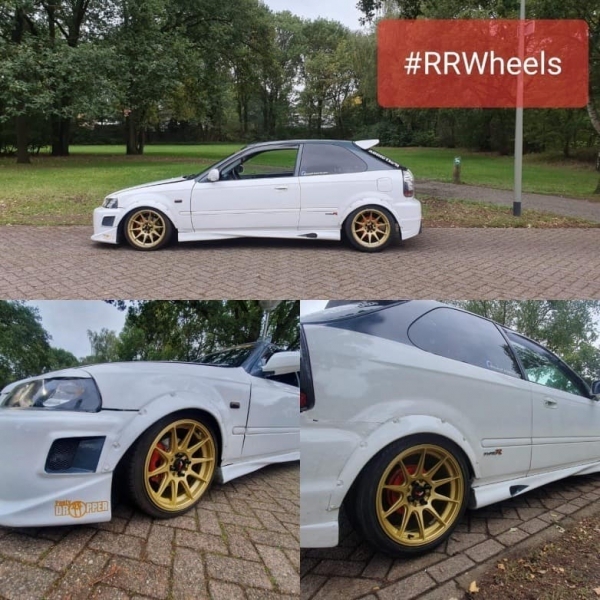 Honda Civic EK 16 inch 7J en 8J ET25 rondom 4x100